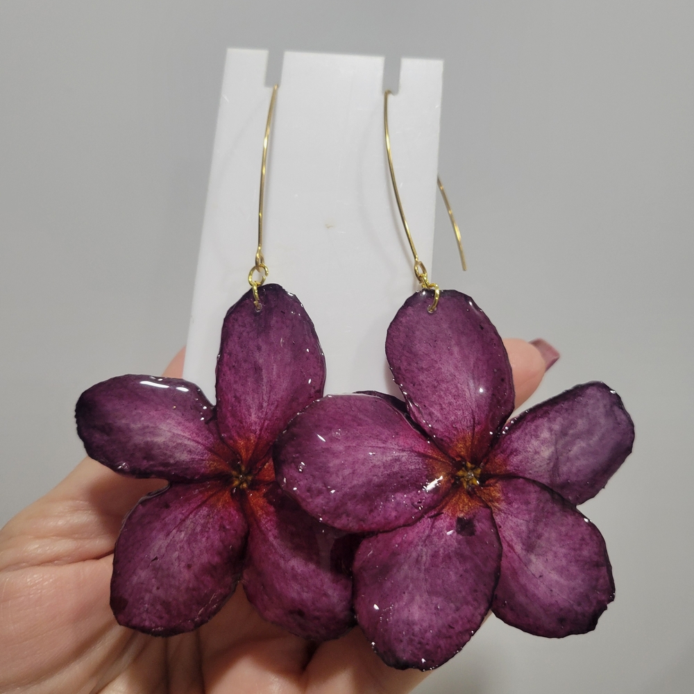 Purple Floral Earrings